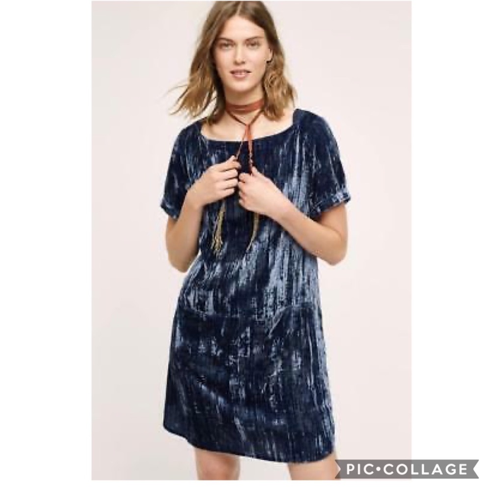 NWOT Anthropologie  Floreat crinkled velvet tunic